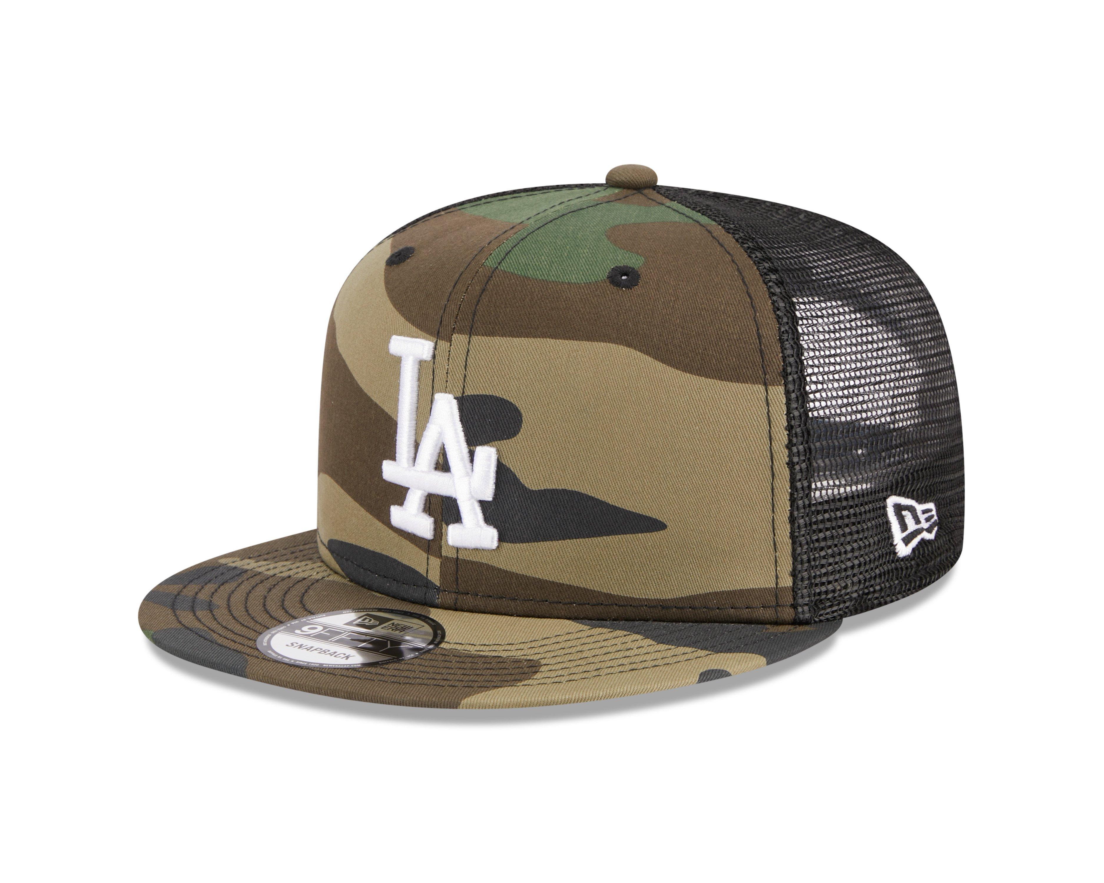 New Era Los Angeles Dodgers 9FIFTY Trucker Snapback Hat - Woodland - GREEN